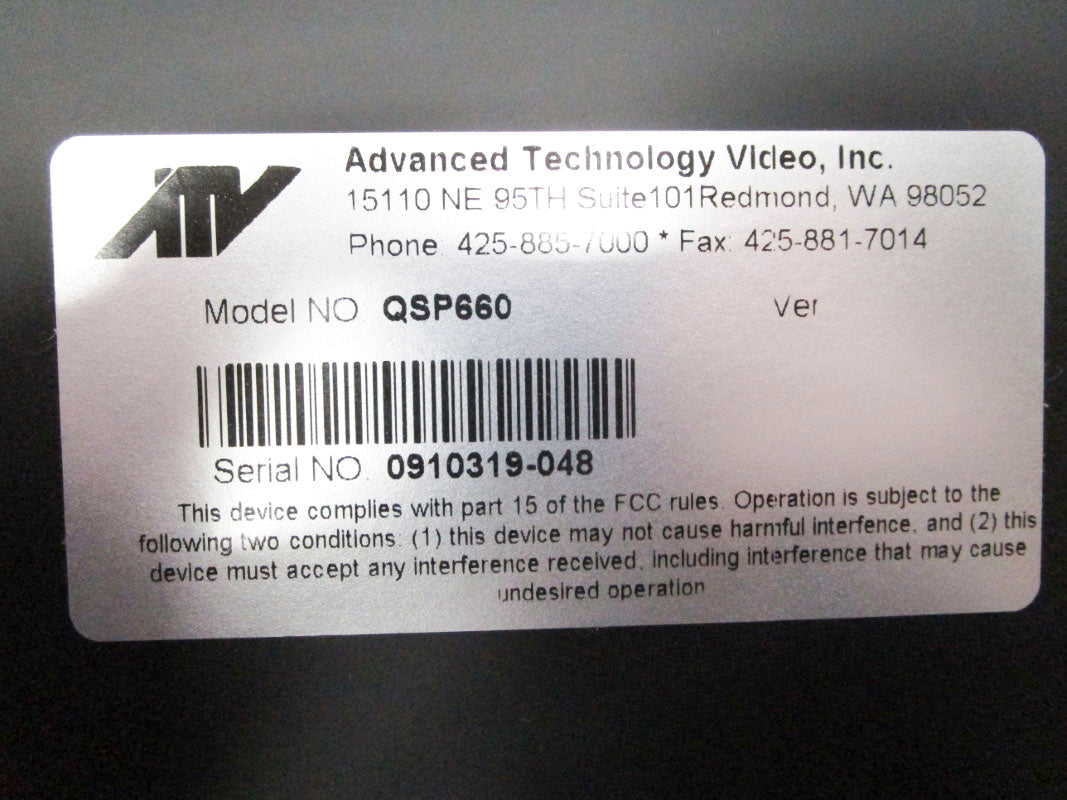 ADVANCED TECHNOLOGY VIDEO QSP660 NSMP