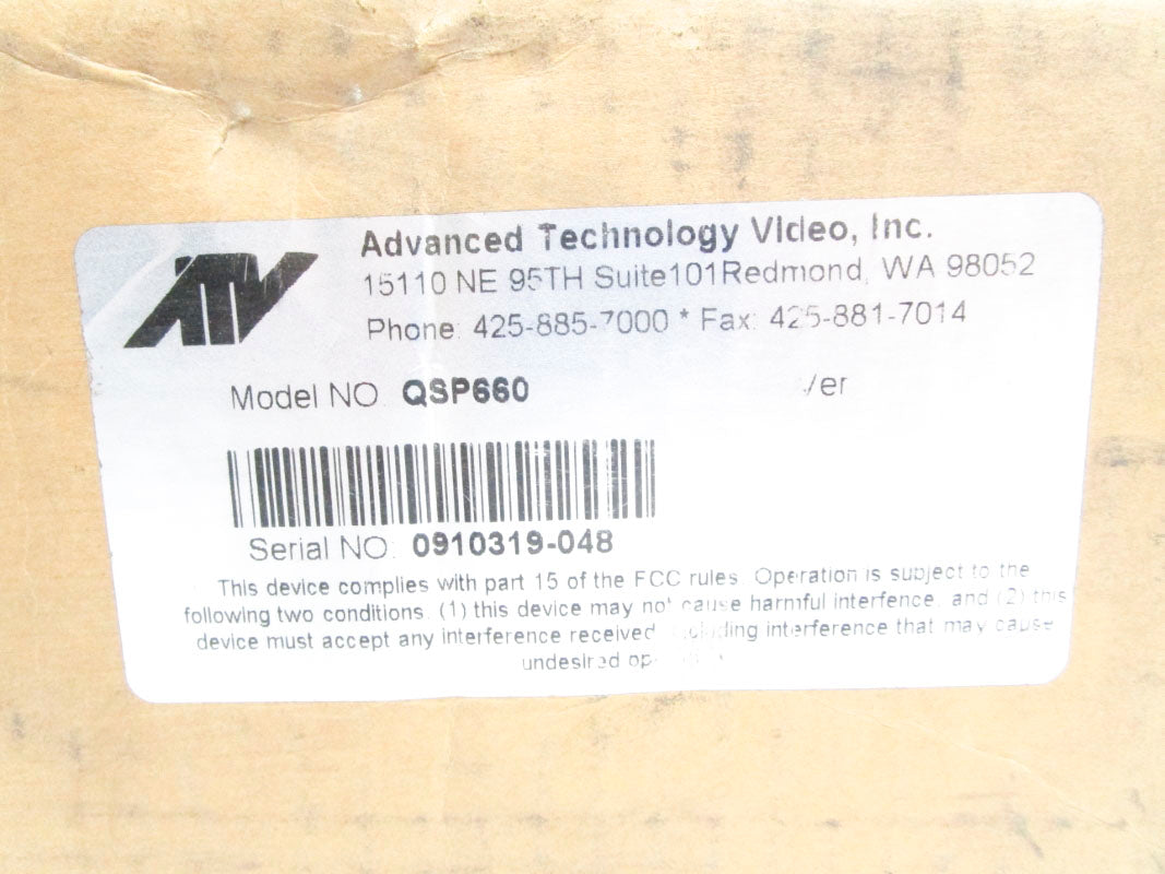 ADVANCED TECHNOLOGY VIDEO QSP660 NSMP