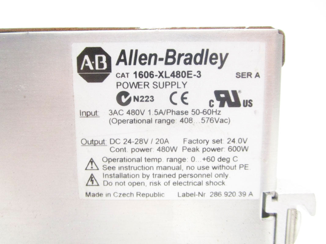 ALLEN BRADLEY 1606-XL480E-3 SER. A 480V 1.5A UNMP