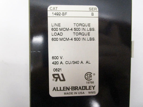 ALLEN BRADLEY 1492-BF SER. B 600V 420A (WH) NSMP