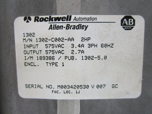 ALLEN BRADLEY 1302-C002-AA UNMP