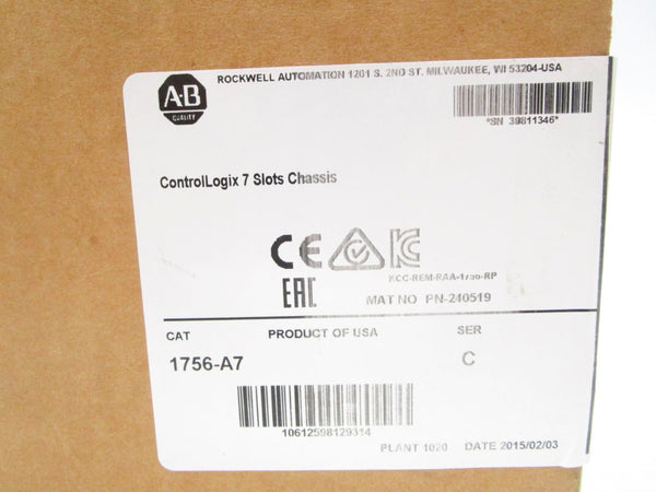 ALLEN BRADLEY 1756-A7 SER. C DATE: 2015 NSFS