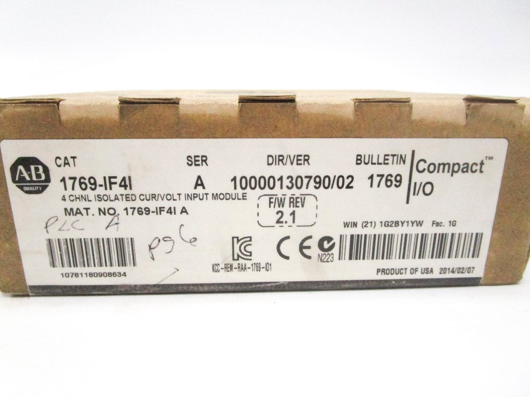 ALLEN BRADLEY 1769-IF4I SER. A F/W 2.1 DATE: 2014 NSFS