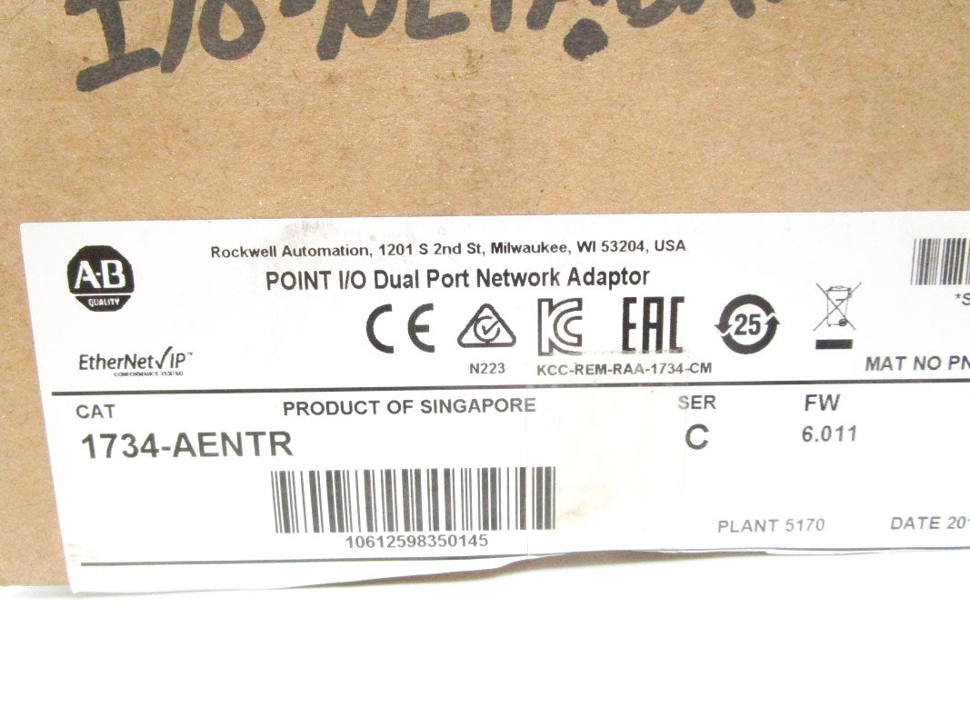 ALLEN BRADLEY 1734-AENTR SER. C 10-28VDC 10A F/W 6.011 NSMP