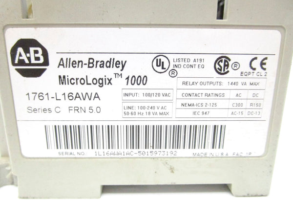 ALLEN BRADLEY 1761-L16AWA SER. C F/W 5.0 100/120VAC UNMP