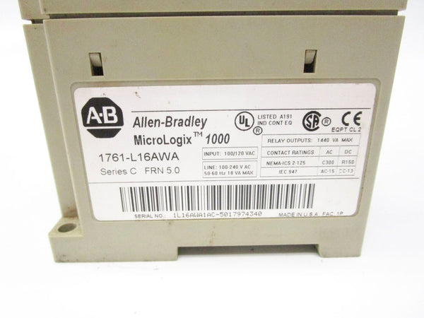 ALLEN BRADLEY 1761-L16AWA SER. C F/W 5.0 240VAC 18A UNMP