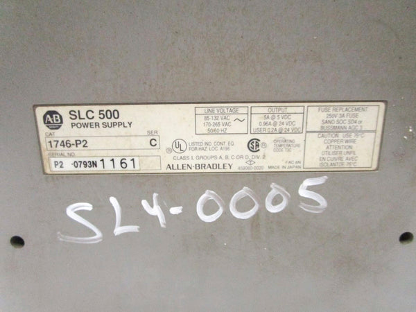 ALLEN BRADLEY 1746-P2 SER. C 170-265VAC (NO DOOR) UNMP