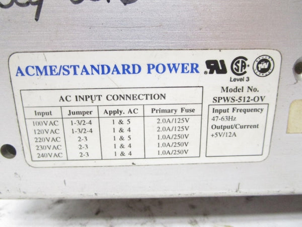 ACME SPWS-512-OV 240VAC 1.0A UNMP