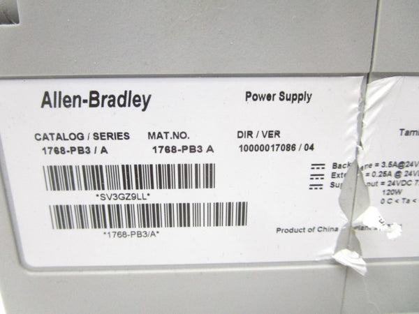 ALLEN BRADLEY 1768-PB3 SER. A 24VDC 7.15A NSNP