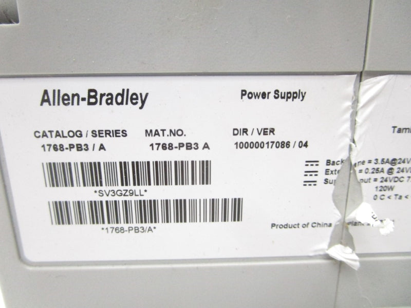 ALLEN BRADLEY 1768-PB3 SER. A 24VDC 7.15A NSNP