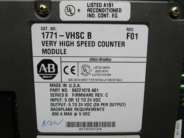 ALLEN BRADLEY 1771-VHSC SER. B F/W REV. C NSMP