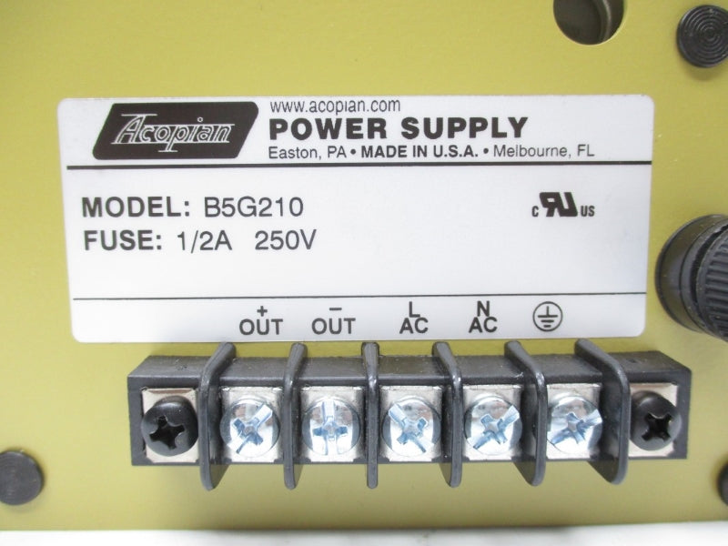 ACOPIAN B5G210 250V 1/2A NSNP