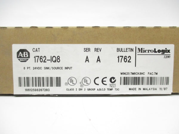 ALLEN BRADLEY 1762-IQ8 SER. A 24VDC 0.05A NSMP