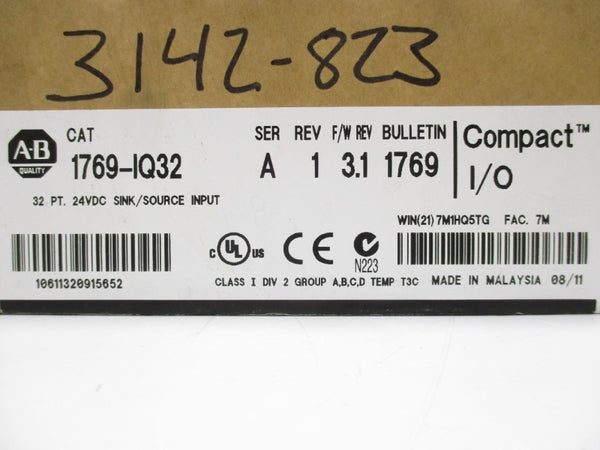 ALLEN BRADLEY 1769-IQ32 SER. A F/W3.1 DATE: 2011 24VDC NSFS