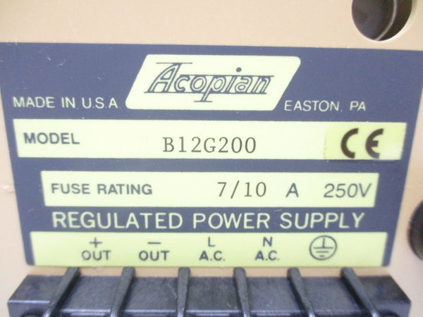 ACOPIAN B12G200 250V 7/10A NSNP