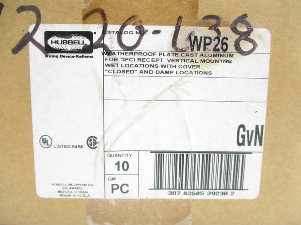 HUBBELL WP26 (PKG OF 10) NSFS