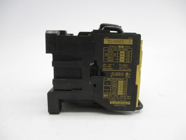 ALLEN BRADLEY 104-A18ND3 SER. C 110/120V 18A NSNP