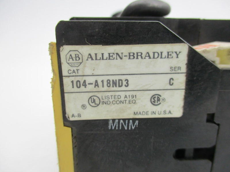 ALLEN BRADLEY 104-A18ND3 SER. C 110/120V 18A NSNP