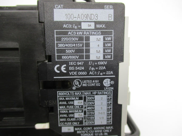 ALLEN BRADLEY 104-A09ND3 SER. B 110/120V 9A NSNP