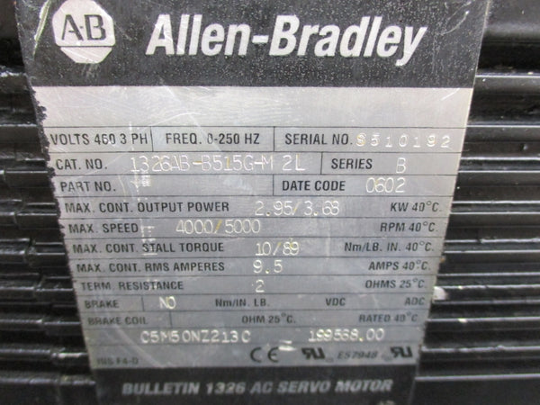 ALLEN BRADLEY 1326AB-B515G-M2L SER. B 460V 9.5A NSNP