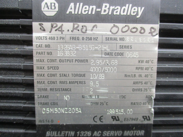 ALLEN BRADLEY 1326AB-B515G-21-L 460V 9.5A UNMP