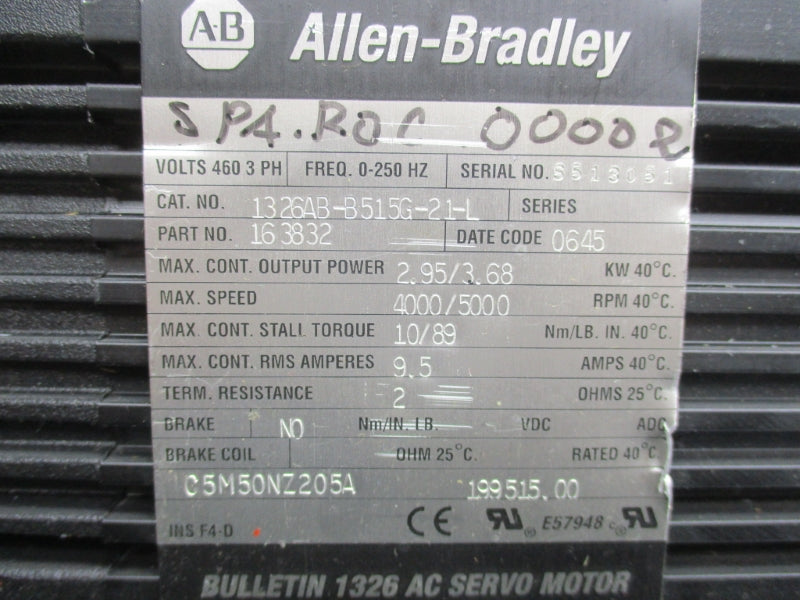 ALLEN BRADLEY 1326AB-B515G-21-L 460V 9.5A UNMP