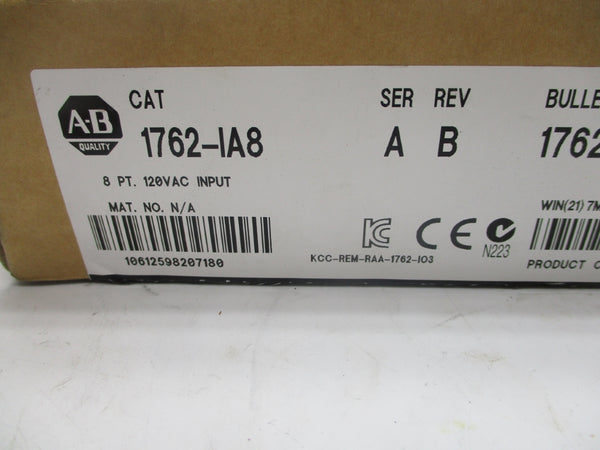 ALLEN BRADLEY 1762-IA8 SER. A 120VAC NSMP