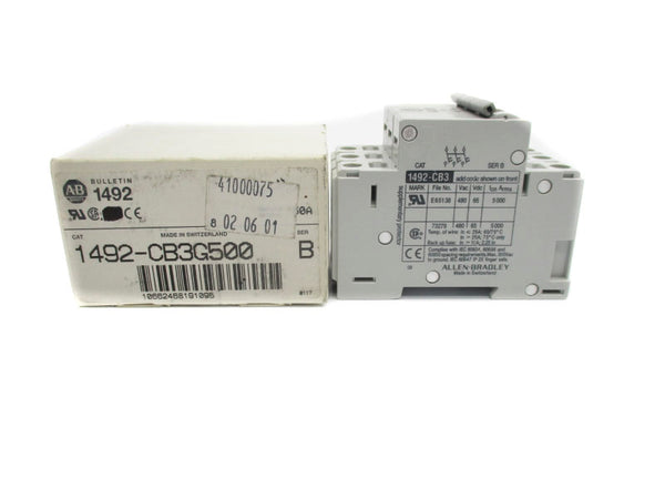 ALLEN BRADLEY 1492-CB3G500 SER. B 480VAC 50A (WH) NSMP