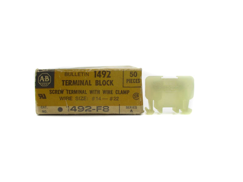 ALLEN BRADLEY 1492-F8 SER. A (PKG OF 50) (BK/YL) NSMP