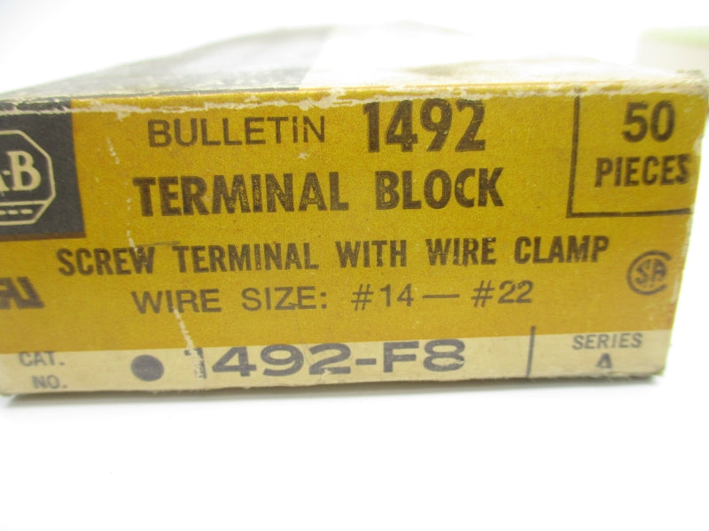 ALLEN BRADLEY 1492-F8 SER. A (PKG OF 50) (BK/YL) NSMP