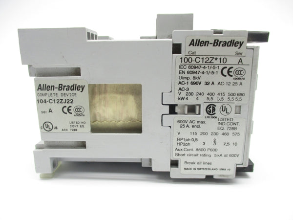 ALLEN BRADLEY 104-C12ZJ22 SER. A 24VDC 25A NSNP