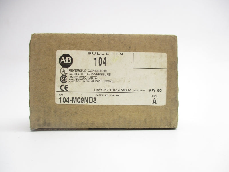 ALLEN BRADLEY 104-M09ND3 SER. A 110/120V 12A (BR/WH) NSMP