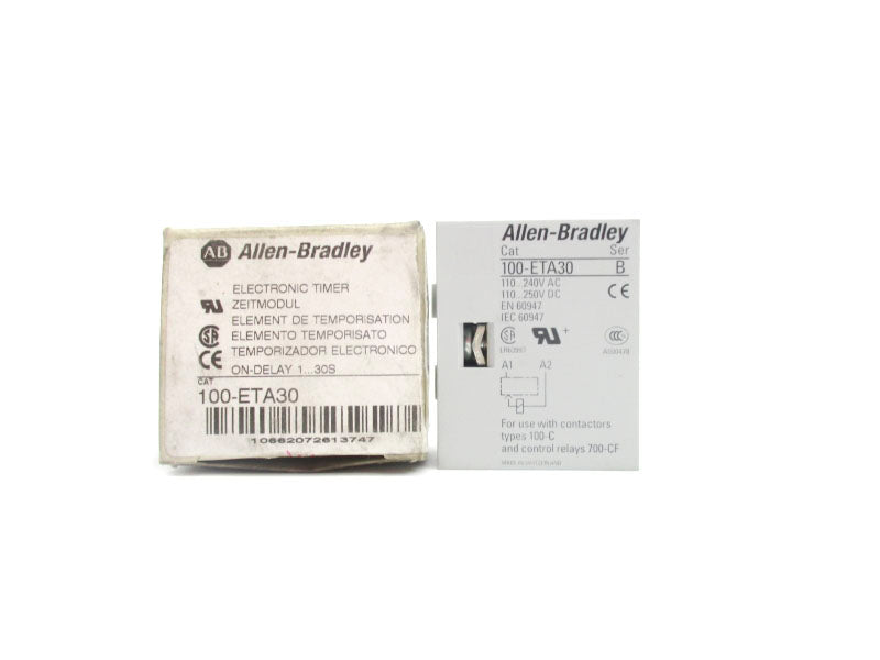 ALLEN BRADLEY 100-ETA30 SER. B 110-240VAC 1-30S (BR/WH) NSMP
