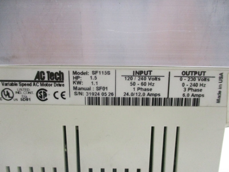 AC TECH SF115S 120/240V 24.0/120A NSNP