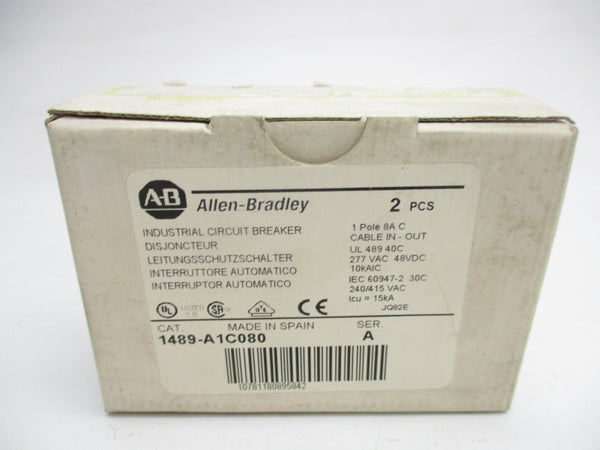ALLEN BRADLEY 1489-A1C080 SER. A 277VAC 8A (PKG OF 2) NSMP