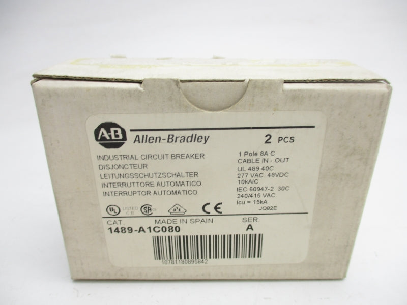 ALLEN BRADLEY 1489-A1C080 SER. A 277VAC 8A (PKG OF 2) NSMP