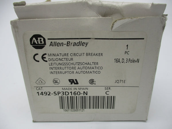 ALLEN BRADLEY 1492-SP3D160-N SER. C 16A NSMP