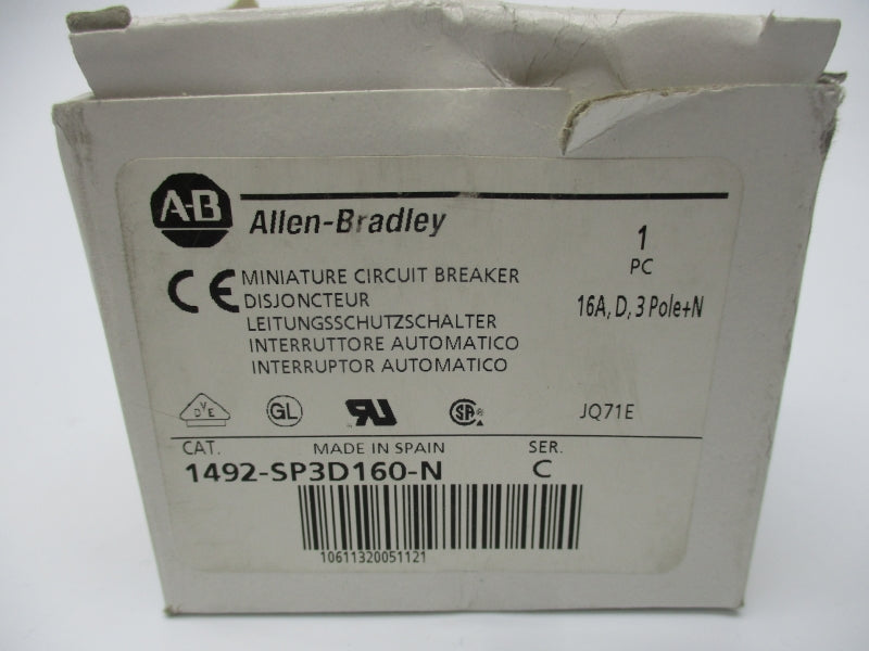 ALLEN BRADLEY 1492-SP3D160-N SER. C 16A NSMP