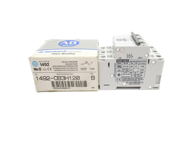 ALLEN BRADLEY 1492-CB3H120 SER. B 480VAC 12A NSMP