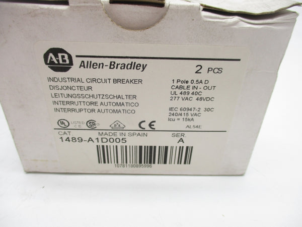 ALLEN BRADLEY 1489-A1D005 SER. A 277VAC 0.5A (PKG OF 2) NSMP