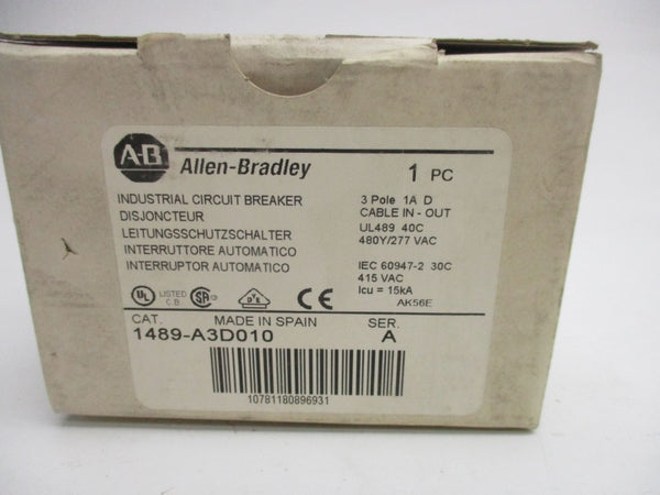 ALLEN BRADLEY 1489-A3D010 SER. A 277VAC 1A NSMP