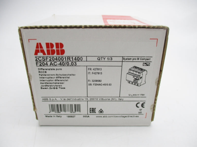 ABB 2CSF204001R1400 F204AC-40/0,03 NSFS