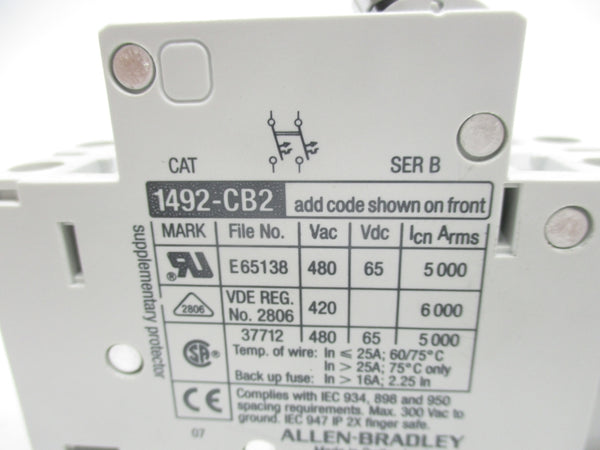 ALLEN BRADLEY 1492-CB2H030 SER. B 480VAC 3A NSNP