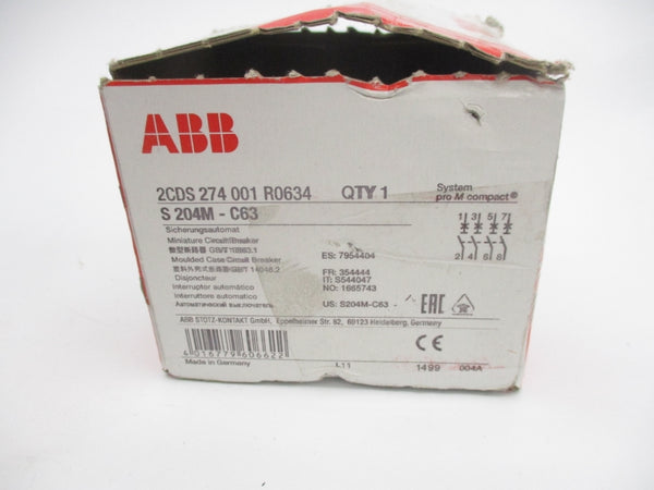 ABB 2CDS274001R0634 S204M-C63 400V 63A NSMP