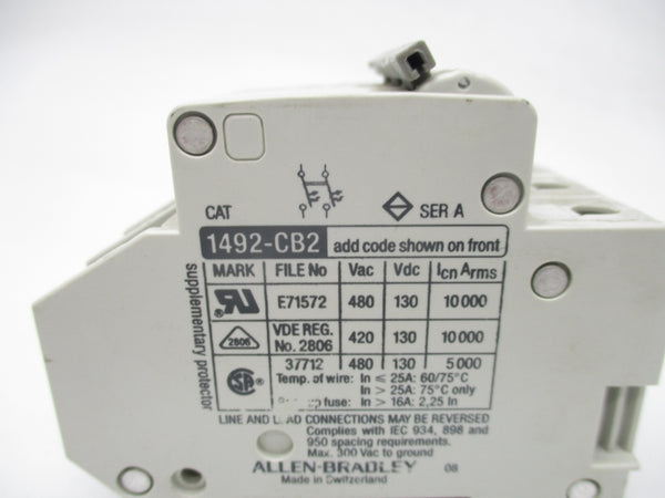 ALLEN BRADLEY 1492-CB2G040 SER. A 480VAC 4A NSNP