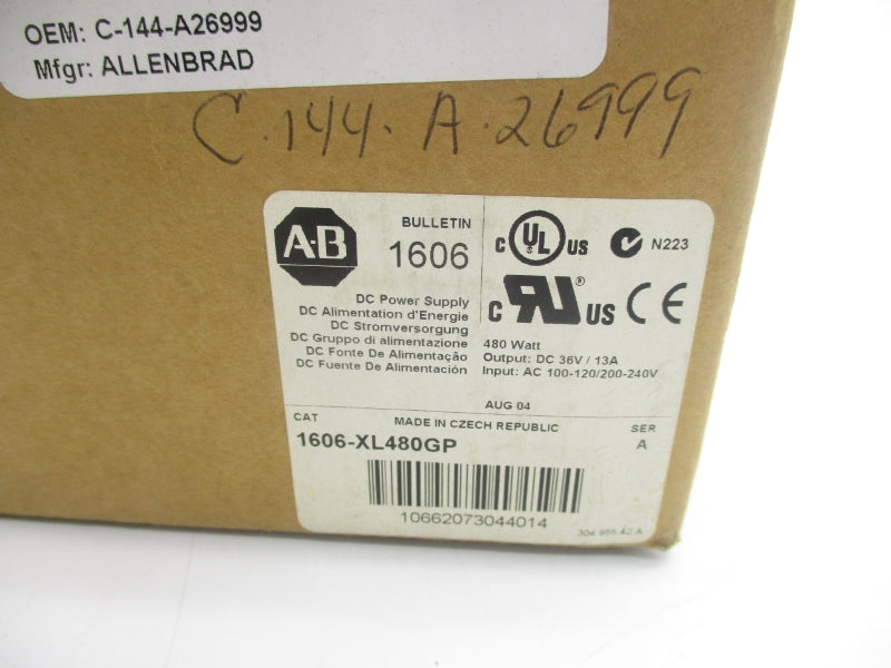 ALLEN BRADLEY 1606-XL480GP SER. A 200-240V 13A (BR/WH) NSMP