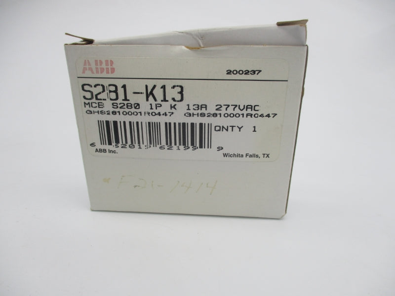 ABB S281-K13 277VAC 13A NSMP