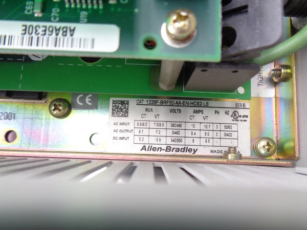 ALLEN BRADLEY 1336F-BRF50-AA-EN-HCS2-L6 SER. B 380/480VAC 10.7 UNMP