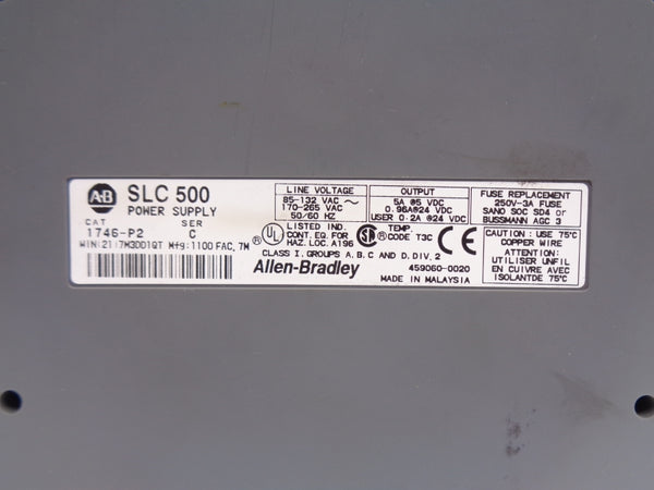 ALLEN BRADLEY 1746-P2 SER. C 170-265VAC UNMP