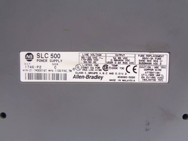 ALLEN BRADLEY 1746-P2 SER. C 170-265VAC UNMP